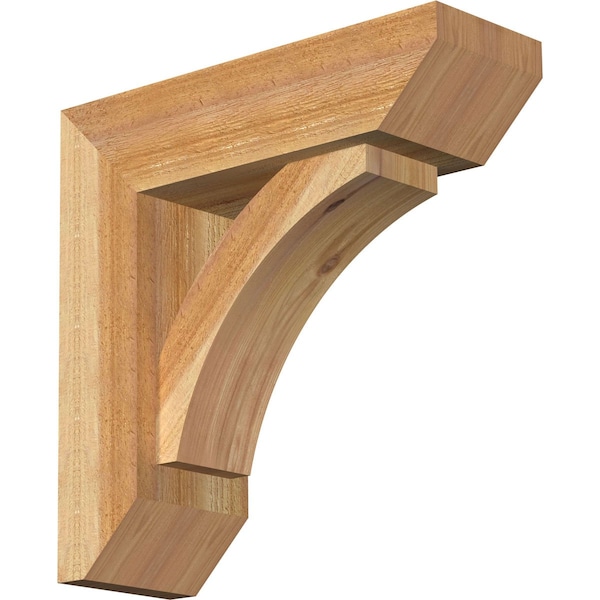 Ekena Millwork Thorton Slat Rough Sawn Bracket w/ Offset Brace, Western Red Cedar, 6"W x 18"D x 18"H BKT0604X18X18THR06RWR - main